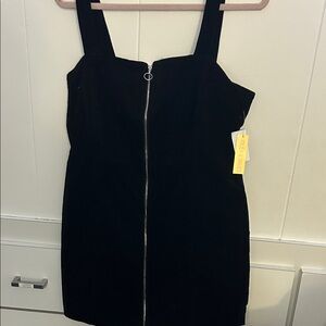 Black Zip-Front Romper Dress